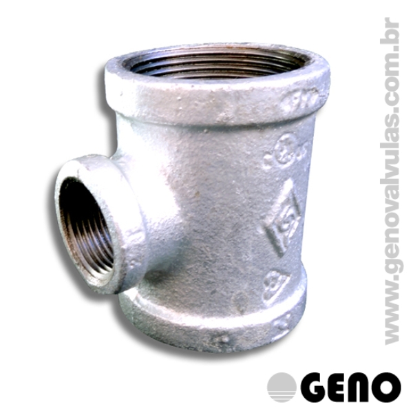 A GENO oferece TEE Redução em ferro galvanizado com rosca BSP, resistente a 120°C e 10bar, ideal para redes hidráulicas e industriais. Produto com selo INMETRO. Saiba mais!